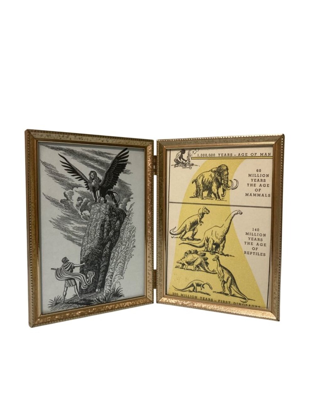 Vintage Gold Tone Double Sided Folding Picture Frame 7"x5"
